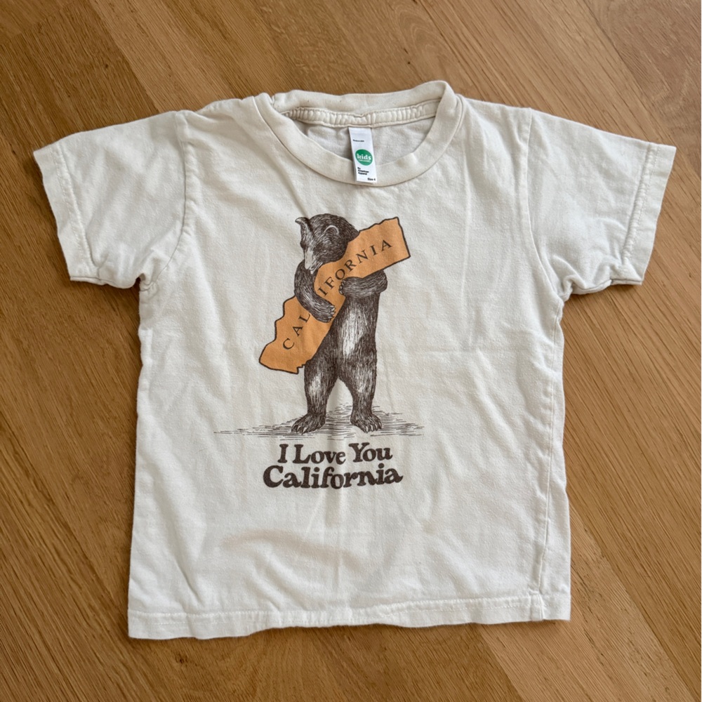 American Apparel Cream California Bear Tee